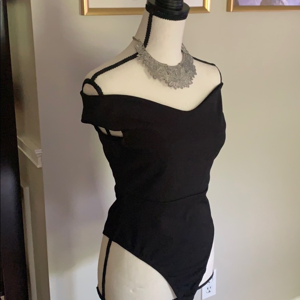 Black one piece body suit